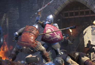 Two soldiers locked in combat in Kingdom Come: Deliverance, representing the leaked sequel